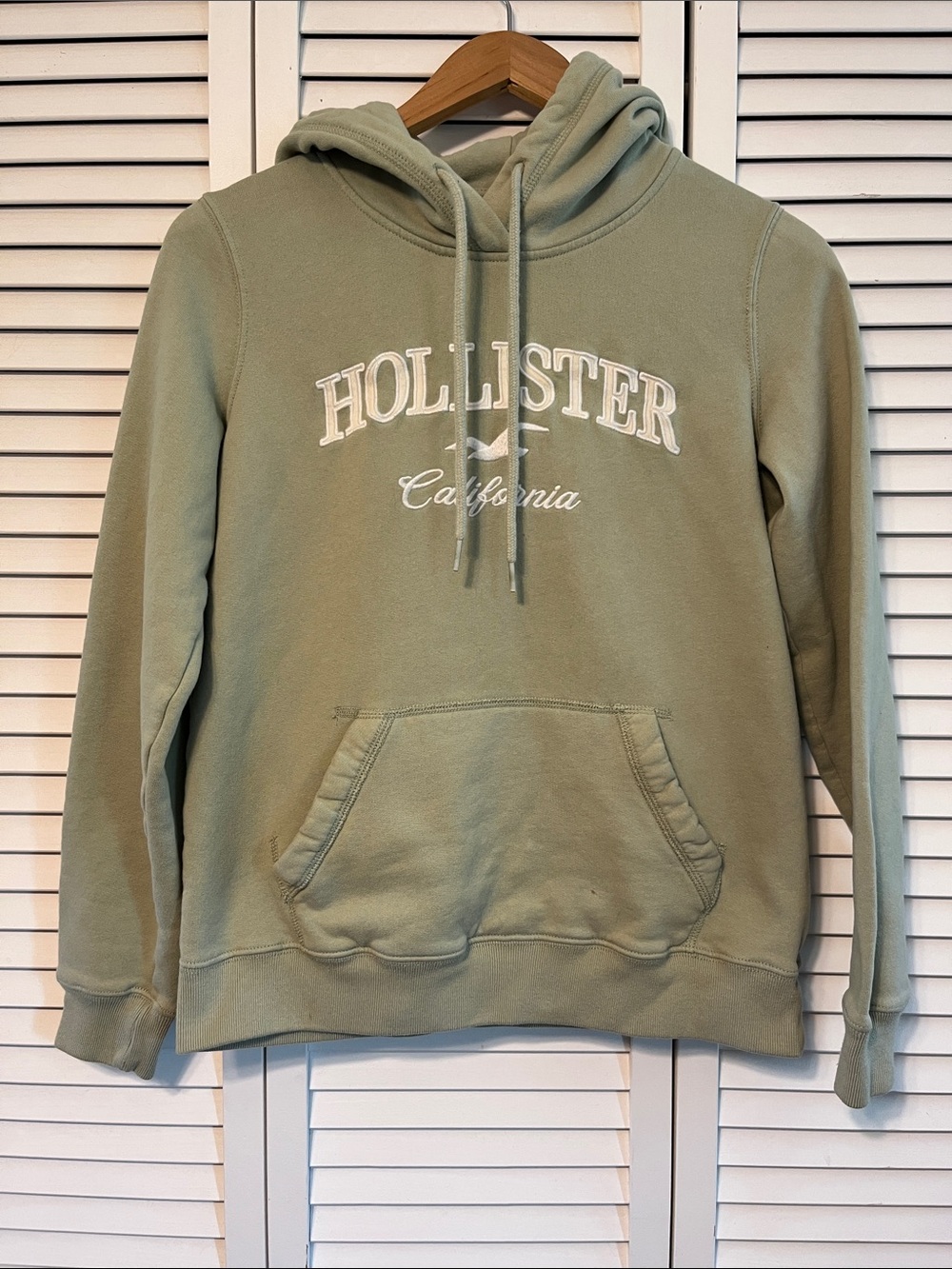 Hollister Sage Green Logo Pullover Hoodie